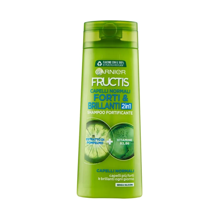 Garnier Shampoo Fructis Capelli Normali 2in1, Capelli Forti e Brillanti, 250 ml