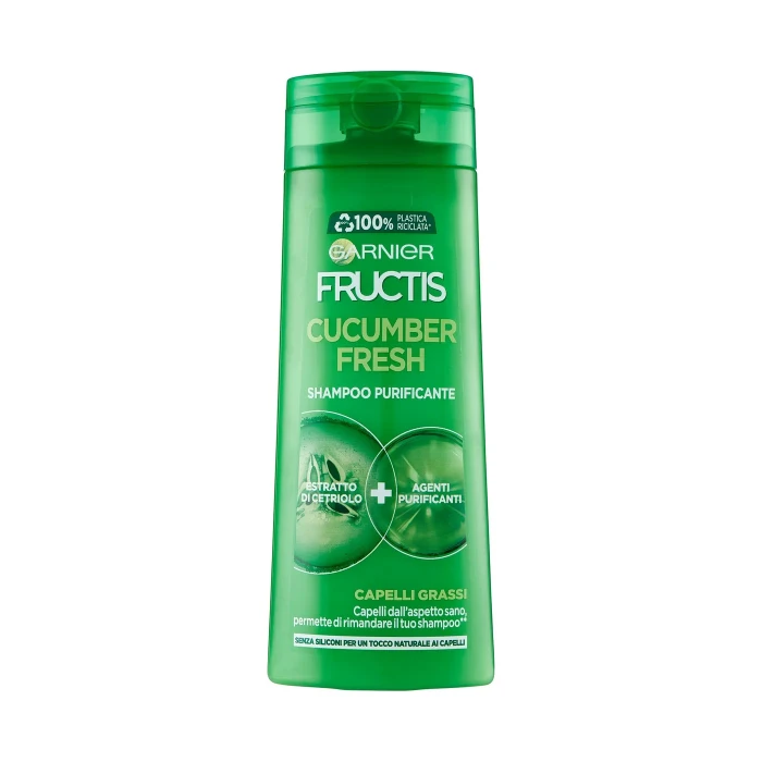 Garnier Shampoo Fructis Pure Non Stop Cucumber Fresh, Ideale per Capelli Grassi, 250 ml