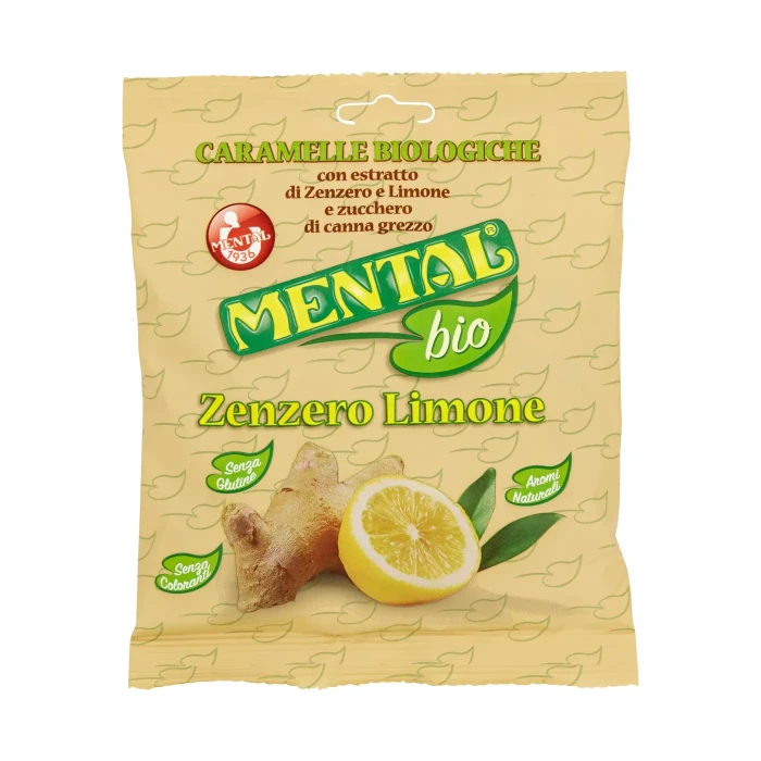Mental bio Caramelle Biologiche Zenzero Limone 90 g