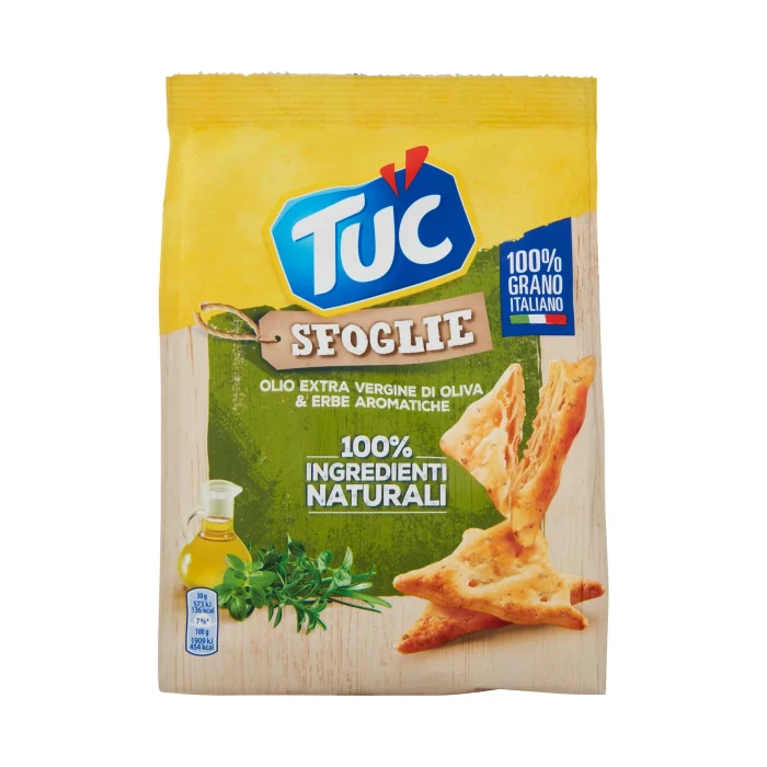 Tuc Sfoglie, crackers con Olio Extra Vergine di Oliva & Erbe Aromatiche - 170 g