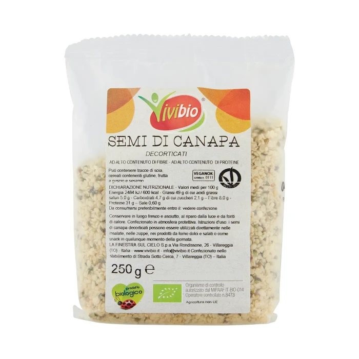 Vivibio Semi di Canapa Decorticati 250 g