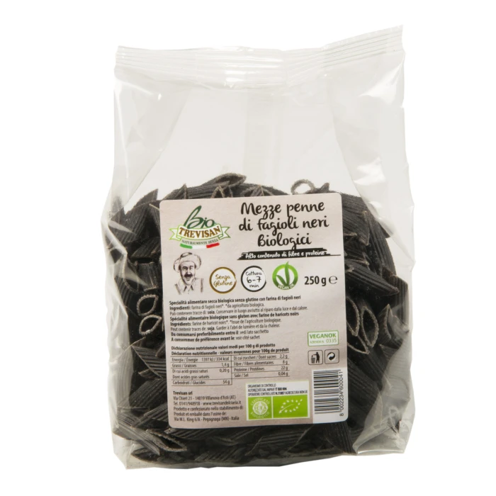 Mezze penne di fagioli neri senza glutine BIO TREVISAN 250 g
