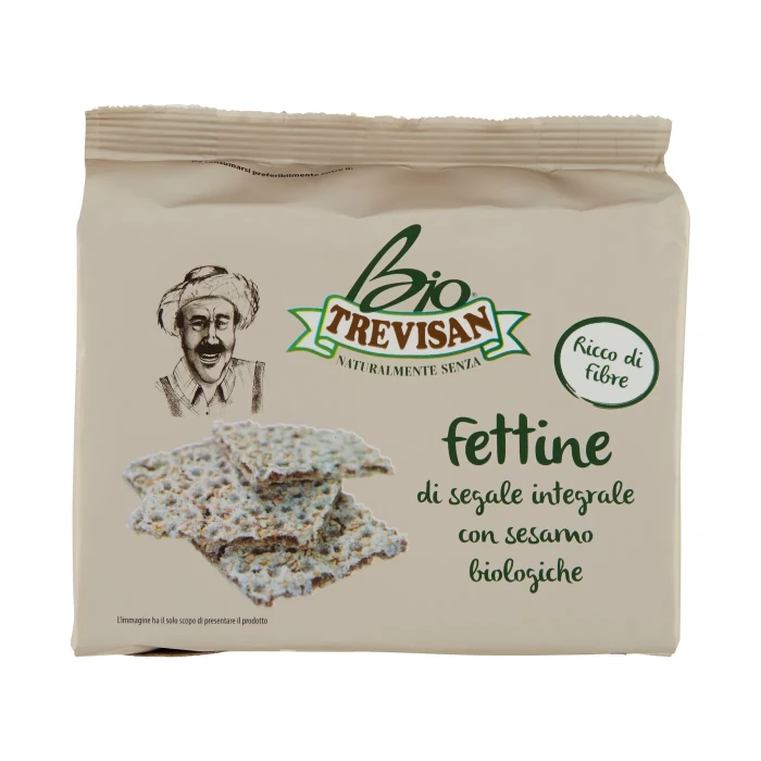 Trevisan Bio fettine di segale integrale con sesamo biologiche 200 g