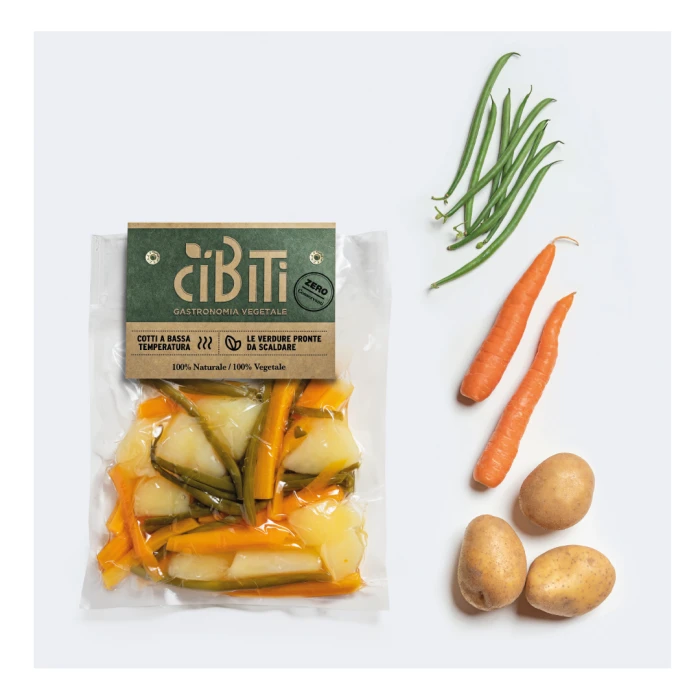 MIX FAGIOLINI PATATE CAROTE COTTE A BASSA TEMPERATURA CIBITI 250 G