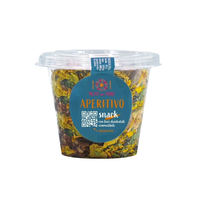 miscela aperitivo con fiori disidratati commestibili, frutta secca e semi metti un fiore 100 g