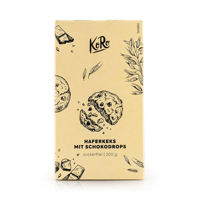Biscotti senza zucchero con gocce di cioccolato 200 g