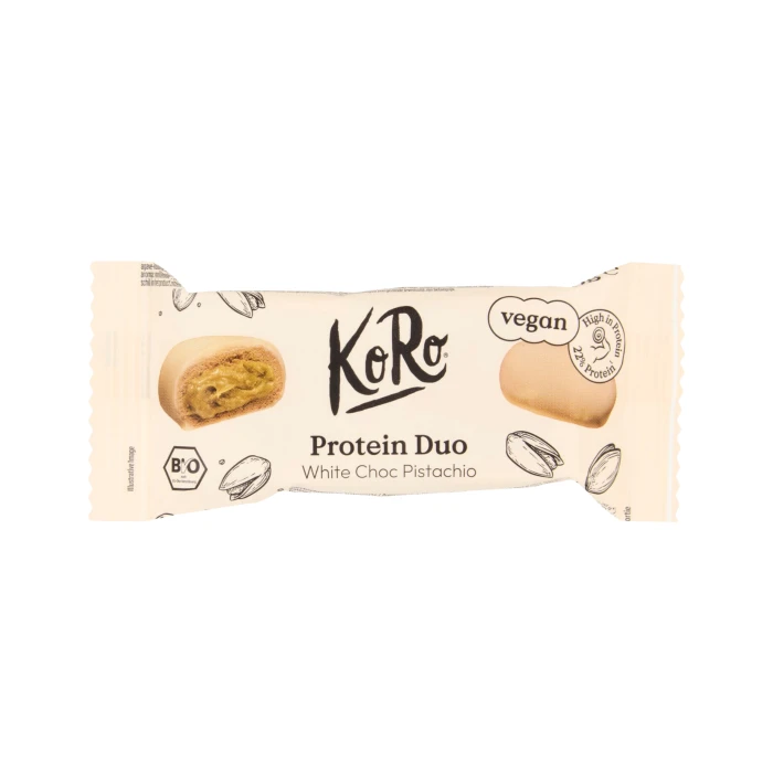 Protein duo cioccolato bianco e pistacchio bio 2x20gr