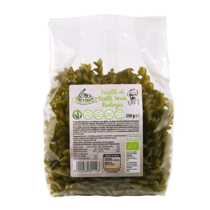 Fusilli 100% piselli verdi senza glutine BIO TREVISAN 250 g