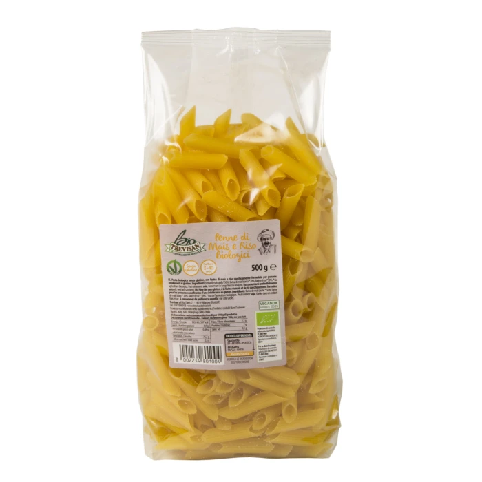Penne di mais e riso senza glutine BIO TREVISAN 500 g