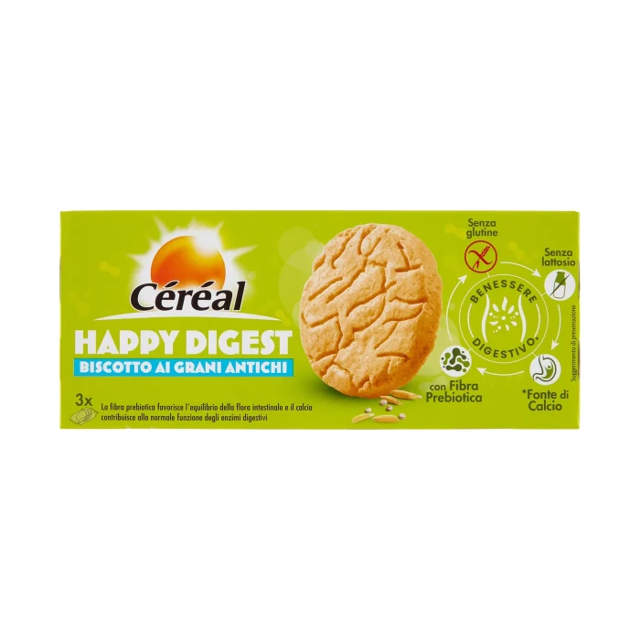 Céréal Happy Digest, Biscotto per il benessere digestivo ai Grani Antichi, gluten free - 150 g
