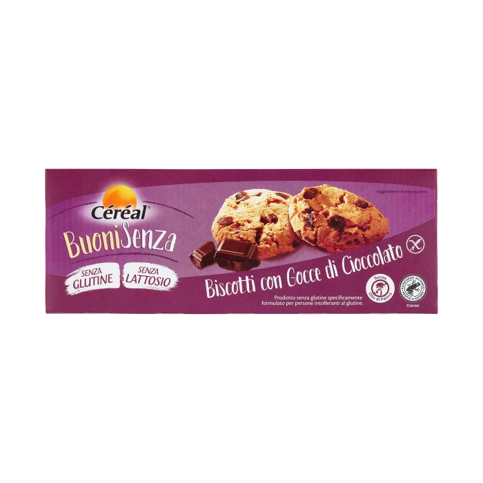 Céréal Buoni Senza Biscotti con Gocce di Cioccolato, Senza Glutine, Senza Lattosio - 3 x 50 g